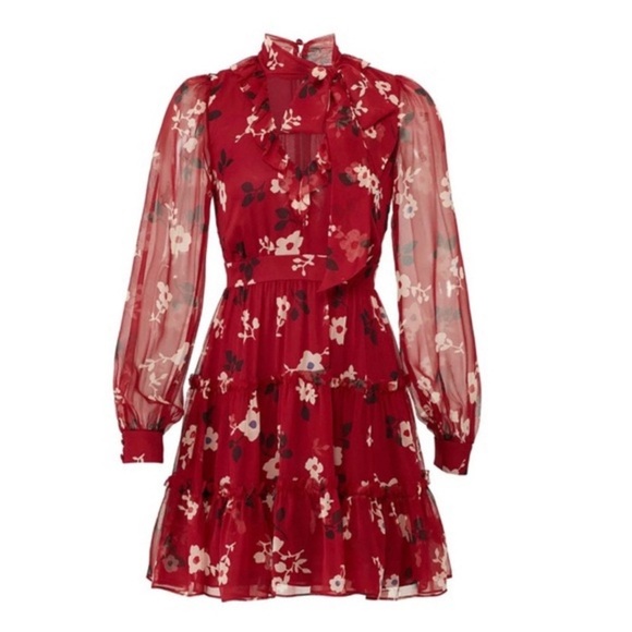 Kate Spade Camelia Chiffon Silk Mini Dress Size 0 - Picture 3 of 10